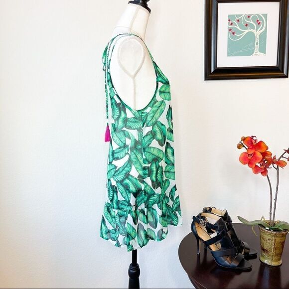🍋 Miken • NWT Printed Ruffle Hem Cover-Up Dress Size Small - Picture 6 of 11